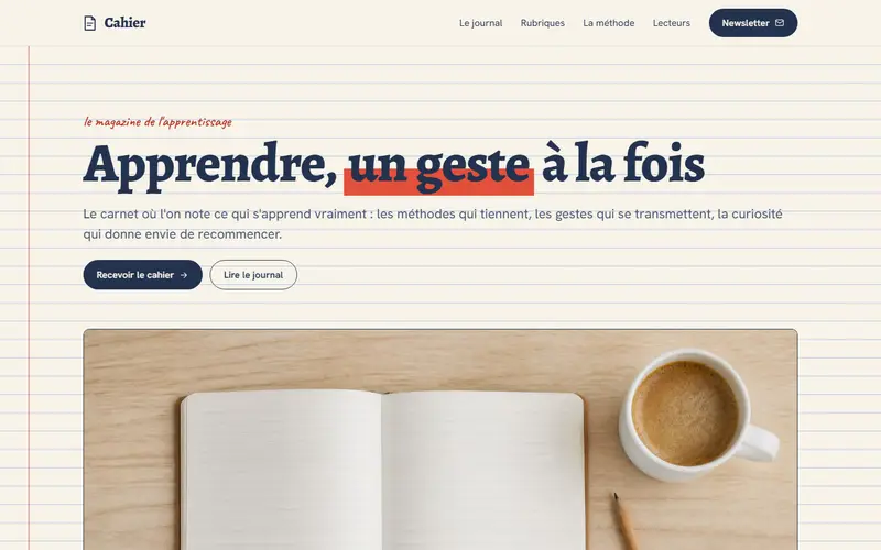 Aperçu design Cahier